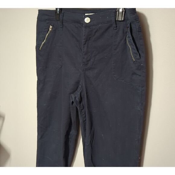 Blue Skinny Pants with Tapered Leg and Elastic Waistband - Picture 2 of 4